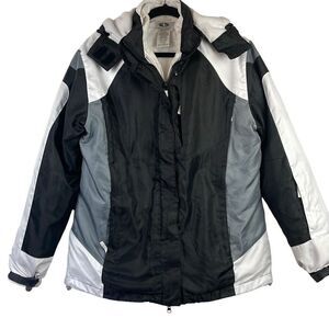 Athletic Works Womens Color Block Full Zip Hooded Jacket 3-way Parka  M(8/10)